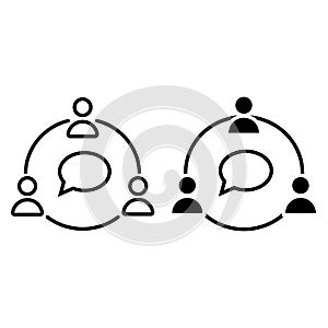 Communication Vector Icon. collaboration illustration sign. cooperation symbol. Teamwork logo.
