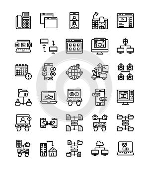 Communication vector icon which can easily modify or edits set every single icons can easily modify or edit