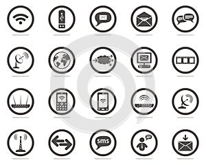 Communication web icons set photo