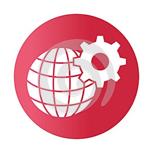 Communication white glyph with color background vector icon which can easily modify or edit