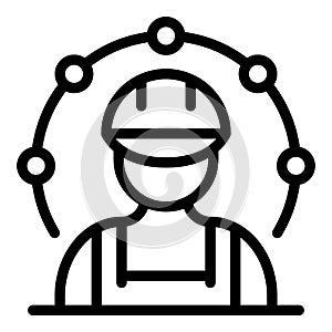 Communications antenna engineer icon, outline style