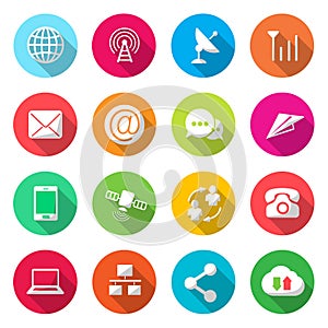 Communications colorful Icons Vector