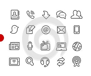 Communications Icons // Red Point Series