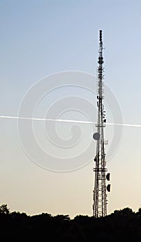 Communications mast silhouette