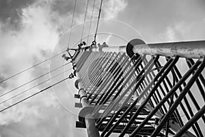 Communications Pole, signal line and cables.