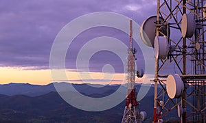 Communications and telephone towers on Mount Jaizkibel, Euskadi photo