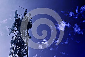 Communications Tower Blue Tone