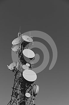 Communications Tower With Many Antenna