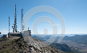 Communications tower in the mountains of Navarra