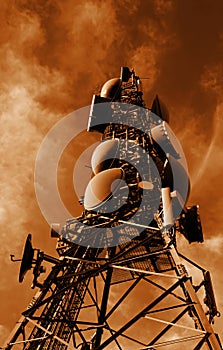 Communications Tower Sepia