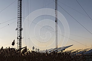 Communications towers and solar array in shorewood
