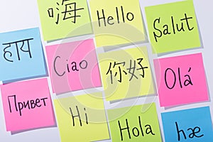 Communicative stickers: saying â€œHelloâ€ in different languages