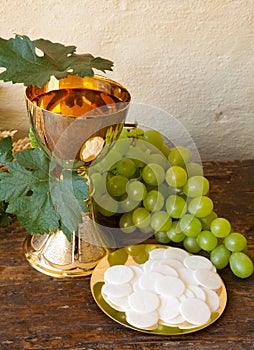 Communion bread and wine