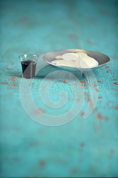 Communion Cup and Tray with Wafers photo