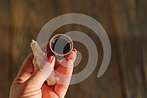 Communion. Religious tradition of breaking bread. Bread and wine