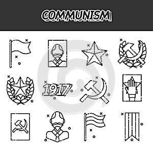 Communism cartoon concept icons