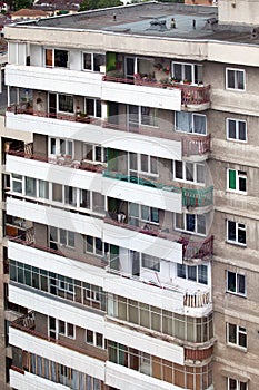 Communist block with many balconies