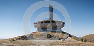 Communist monument Buzludzha in the Stara Planina mountains in Bulgaria