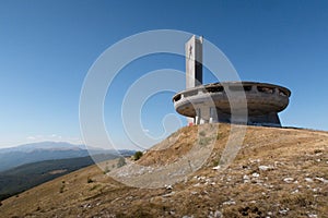 Communist monument Buzludzha in the Stara Planina mountains in  Bulgaria