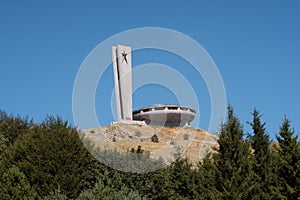 communist monument Buzludzha in the Stara Planina mountains in Bulgaria