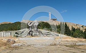 Communist monument Buzludzha in the Stara Planina mountains in Bulgaria