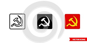 Communist russian symbol icon of 3 types color, black and white, outline. Isolated vector sign symbol