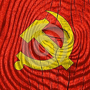 Communist sign with red and yellow colors