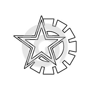 Communist star and mechanism icon. Element of Communism Capitalism for mobile concept and web apps icon. Outline, thin line icon