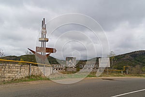 Communist symbols on a road near Stepanakert in Nagorno Karabakh