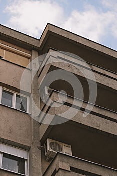 Communistic housing bloc building in Serbia