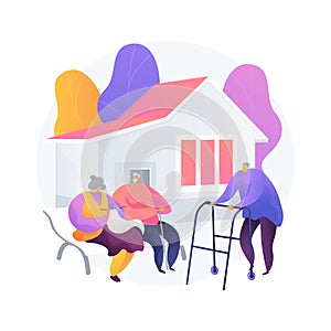 Communities for older people abstract concept vector illustration.