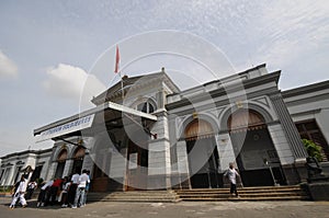 Community activities in front of the station yard Jebres Solo Ce