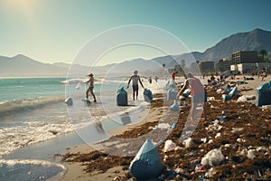 Community beach cleanup event highlighting