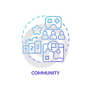 Community blue gradient concept icon