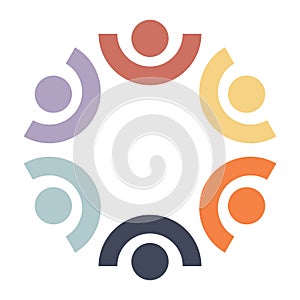 Community care people and teamwork solidarity concept logo - PNG