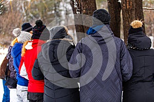 Community of conservationists standing in a circle