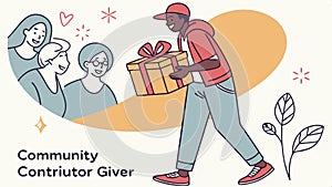 Community Contributor Giver illustration. Generosity and support concept vector design Generative AI photo