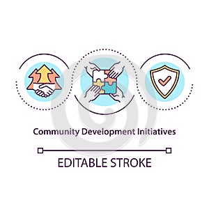 Community development initiatives concept icon