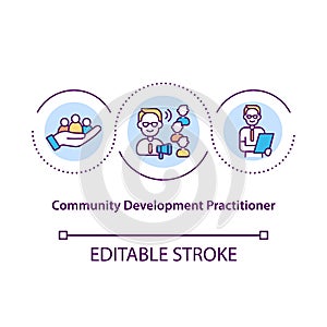 Community development practitioner concept icon