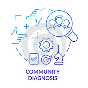 Community diagnosis blue gradient concept icon