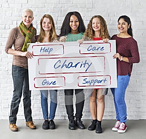 Community Donations Fundraising Volunteer Concept