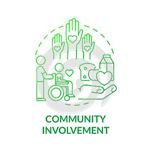Community involvement green gradient concept icon