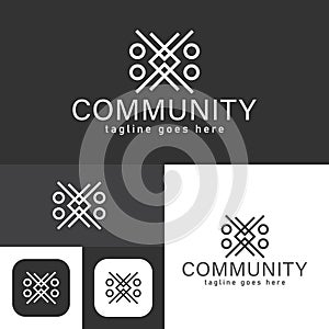 Community logo.Simple and creative icon style.Modern minimal. Vector illustration.