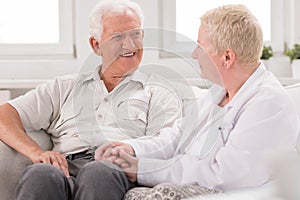 Community nurse supporting her patient