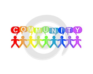 Community Paper People Speech Rainbow