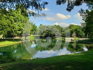 Community park in city Plano TX USA photo