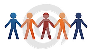 Community People Holding Hands Icon for Unity Support, vector design Generative AI