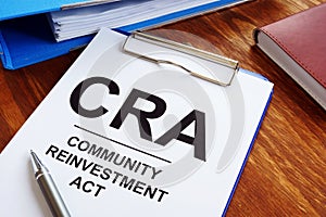 Community Reinvestment Act CRA in the clipboard photo