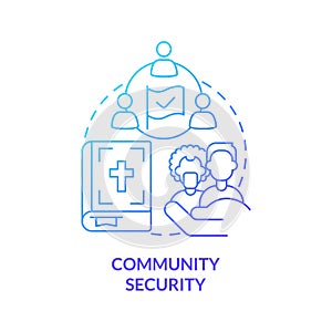 Community security blue gradient concept icon