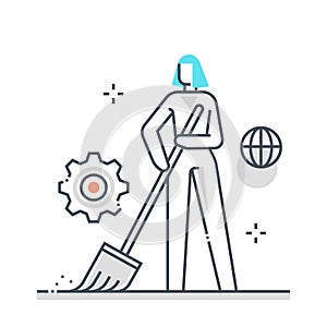 Community service related color line vector icon, illustration